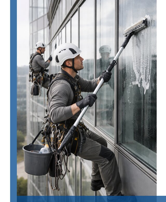 Высотная мойка сплошного остекления с выездом в Артёме