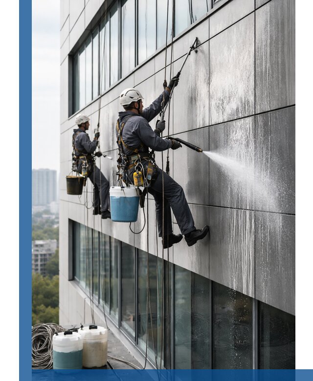 Профессиональная мойка вентилируемых фасадов в Артёме