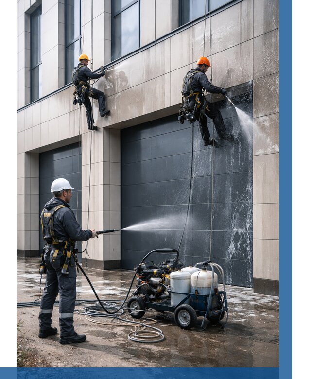 Послестроительная мойка фасада в Артёме от 311 р. | ВЫСОТНИК-Арт