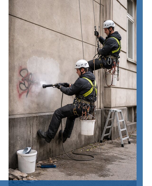 Удаление граффити с фасада в Артёме от 4665 р. | ВЫСОТНИК-Арт