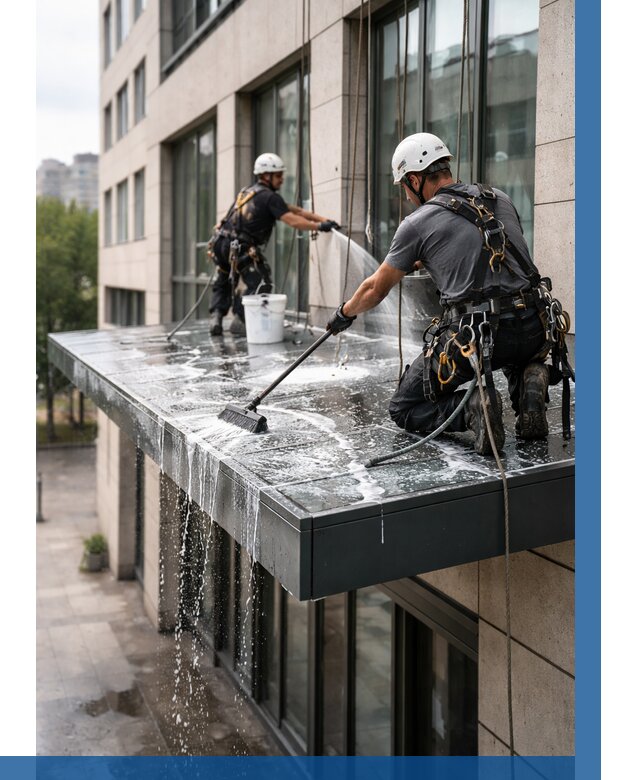 Мойка козырьков и навесов в Артёме от 3628 р. | ВЫСОТНИК-Арт