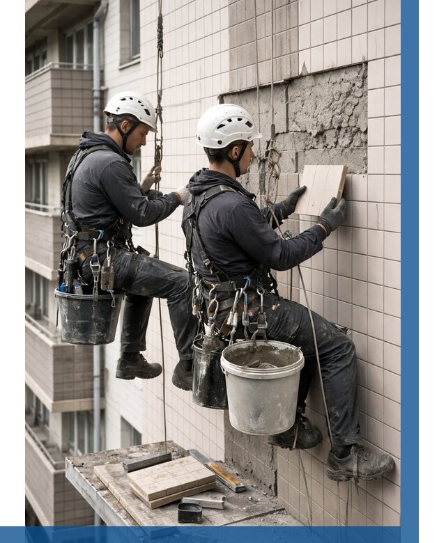 Ремонт облицовки фасада плиткой в Артёме от 1866 р. | ВЫСОТНИК-Арт