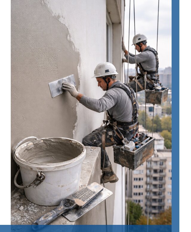 Шпаклевка фасада на высоте в Артёме от 726 р. | ВЫСОТНИК-Арт