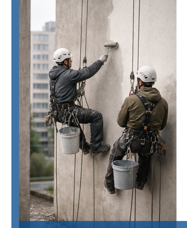 Покраска фасадов высотными альпинистами в Артёме с гарантией