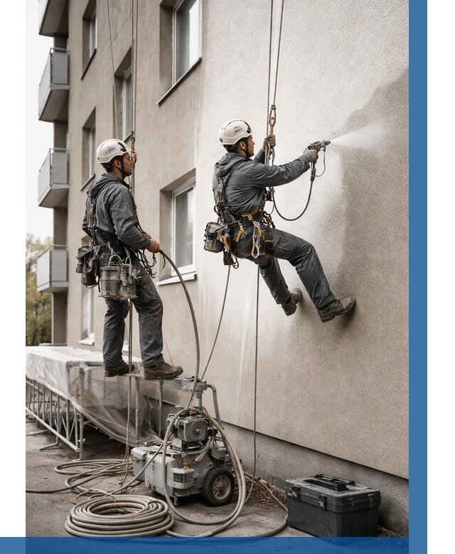 Безвоздушная покраска фасада в Артёме от 228 р/м² | ВЫСОТНИК-Арт