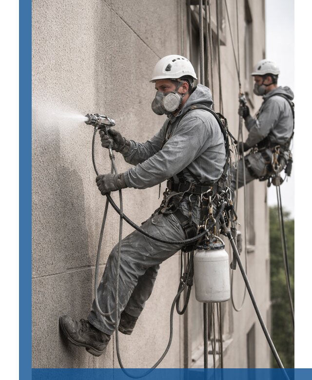 Безвоздушная покраска фасадов зданий в Артёме профессионально