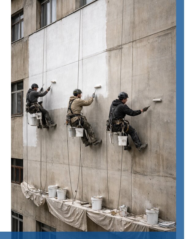 Покраска бетонного фасада в Артёме от 363 р за м2 | ВЫСОТНИК-Арт