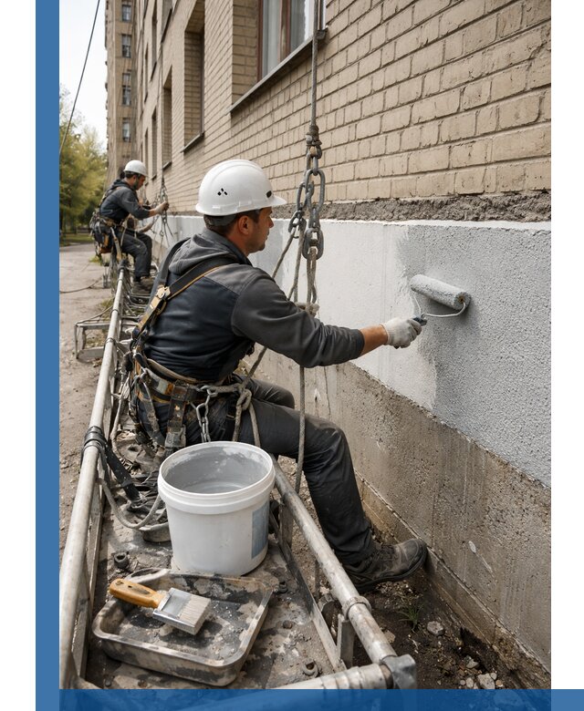 Окраска цоколя здания в Артёме профессионально и надежно