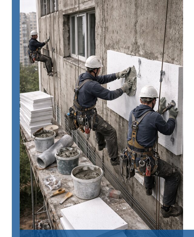 Утепление фасада пенополистиролом в Артёме под ключ