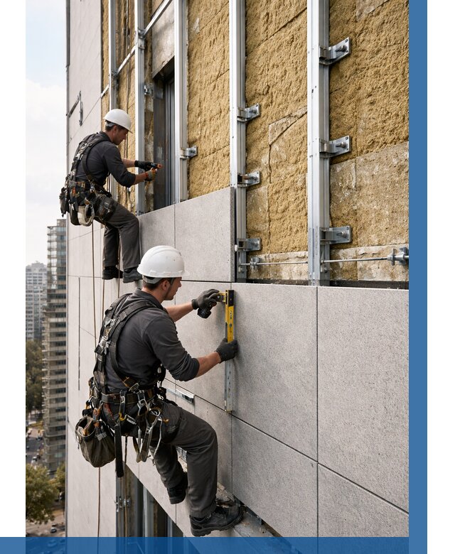 Монтаж вентилируемого фасада в Артёме от 3628 р. | ВЫСОТНИК-Арт