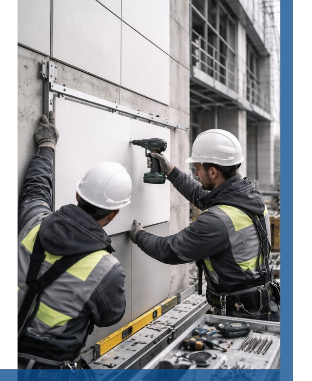 Монтаж композитных панелей фасада в Артёме от 2592 р. | ВЫСОТНИК-Арт