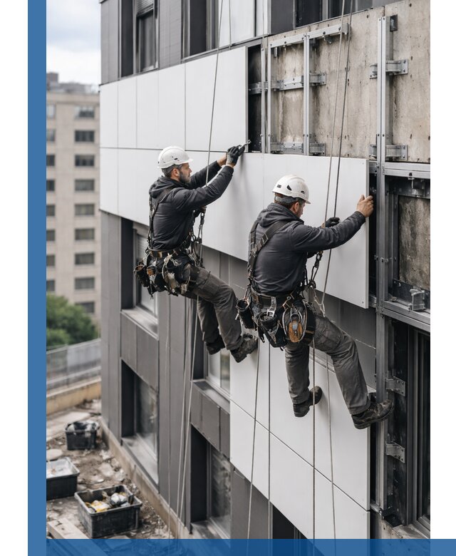 Монтаж композитных панелей фасада в Артёме под ключ