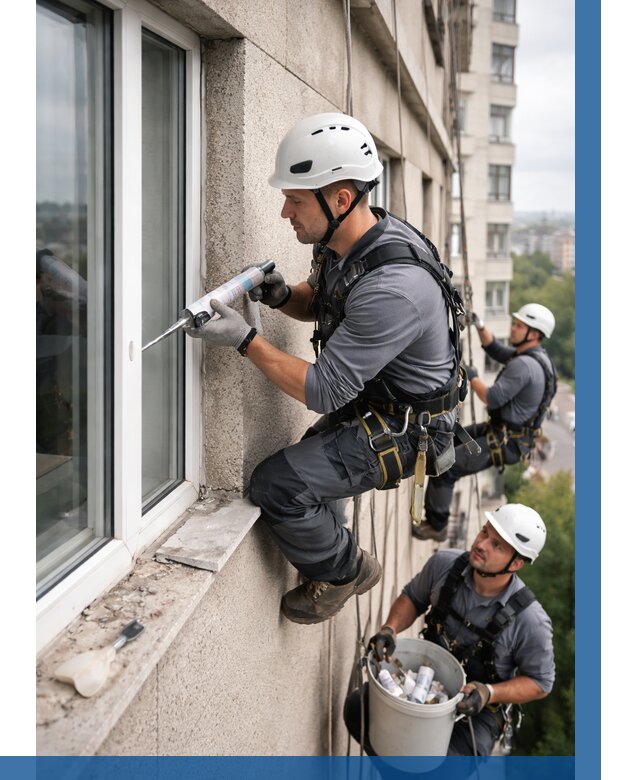 Герметизация оконных швов снаружи в Артёме от 1555 р. | ВЫСОТНИК-Арт