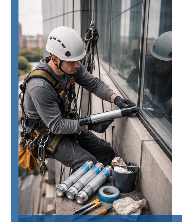 Герметизация стыков витража в Артёме для герметичных фасадов
