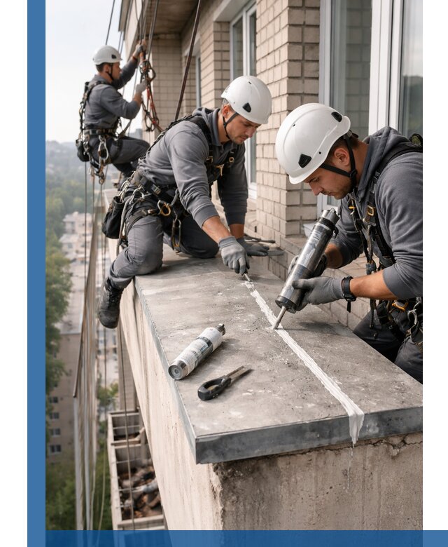 Герметизация балконного козырька в Артёме профессионально