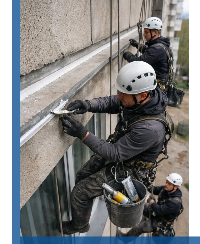 Герметизация примыкания балкона в Артёме под ключ с гарантией