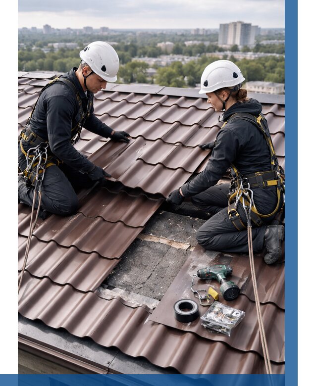 Ремонт металлочерепицы на крыше в Артёме от 933 р. | ВЫСОТНИК-Арт