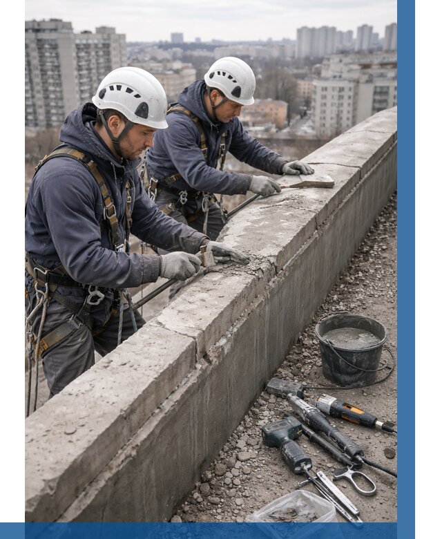 Ремонт парапета на кровле в Артёме от 1555 р. | ВЫСОТНИК-Арт