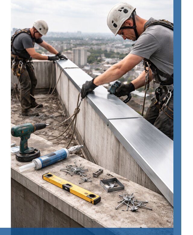 Монтаж парапетных крышек в Артёме от 829 р. | ВЫСОТНИК-Арт