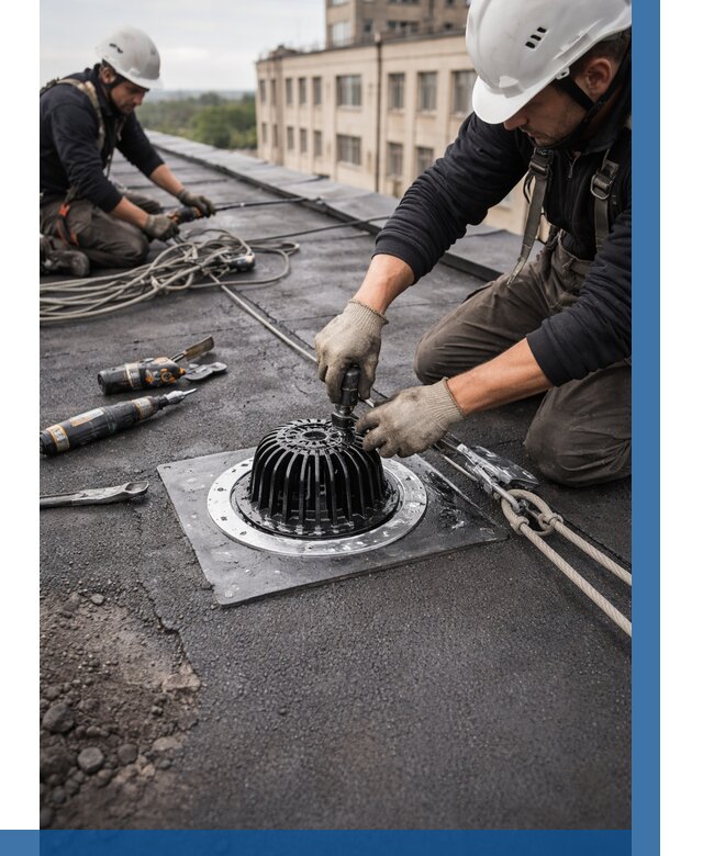 Установка водосточных воронок в Артёме цена от 3628 р. | ВЫСОТНИК-Арт