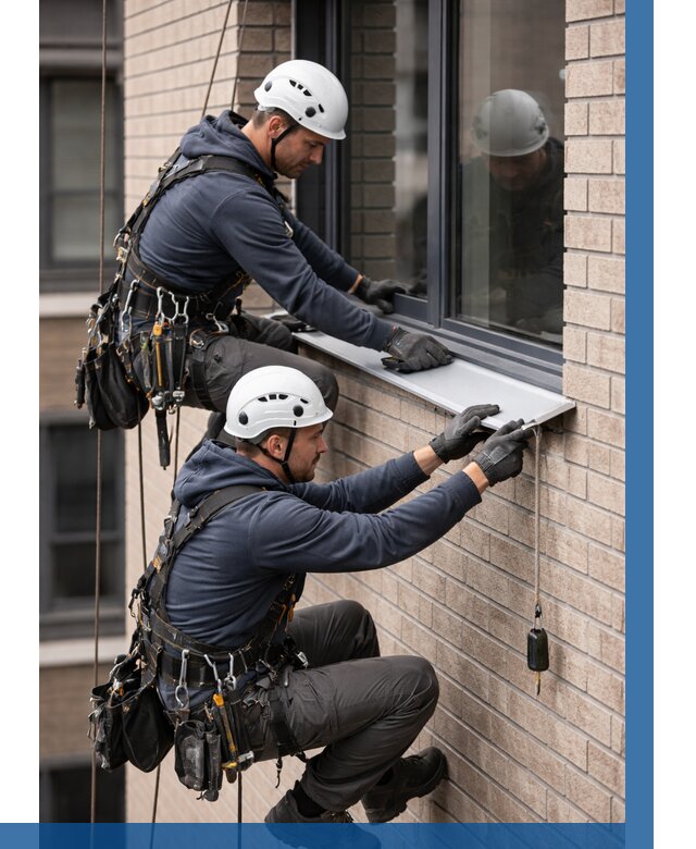 Монтаж оконных отливов под ключ в Артёме от 3628 р. | ВЫСОТНИК-Арт