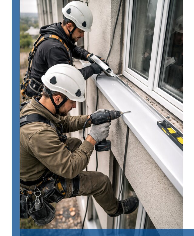 Профессиональный монтаж оконных отливов и отведения воды в Артёме