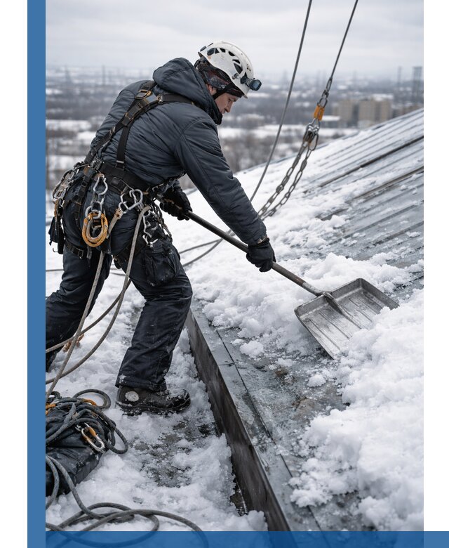 Профессиональная очистка кровли от снега и наледи в Артёме