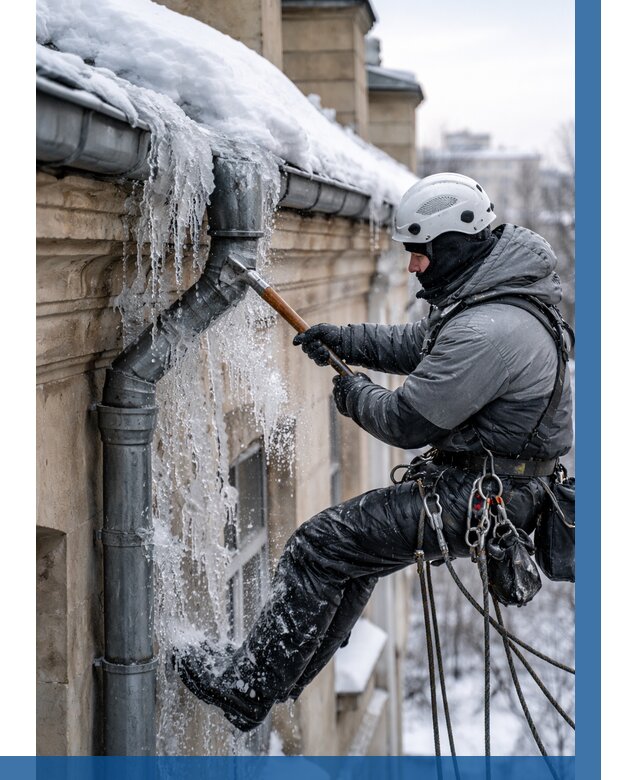 Очистка водостоков от льда в Артёме от 3628 р. | ВЫСОТНИК-Арт