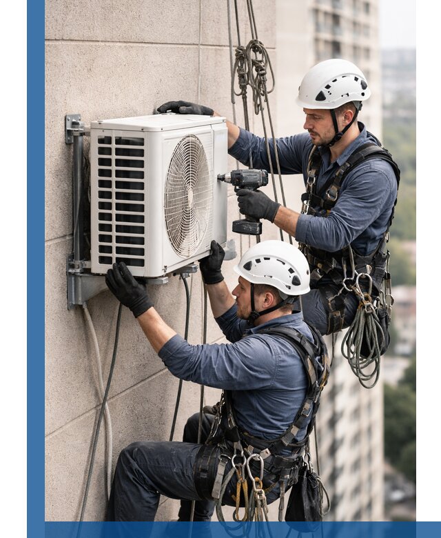 Монтаж внешнего блока кондиционера в Артёме установка и крепление