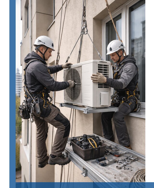 Перенос внешнего блока кондиционера в Артёме с монтажом и крепежом