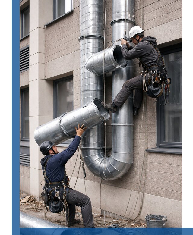 Монтаж фасадных воздуховодов в Артёме с герметизацией и крепежом