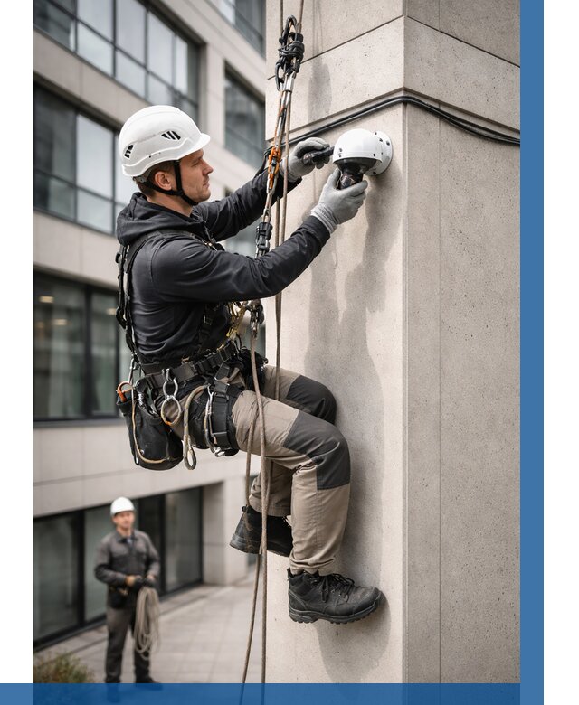 Монтаж камер видеонаблюдения на фасаде в Артёме от 8812 р.-ВЫСОТНИК-Арт