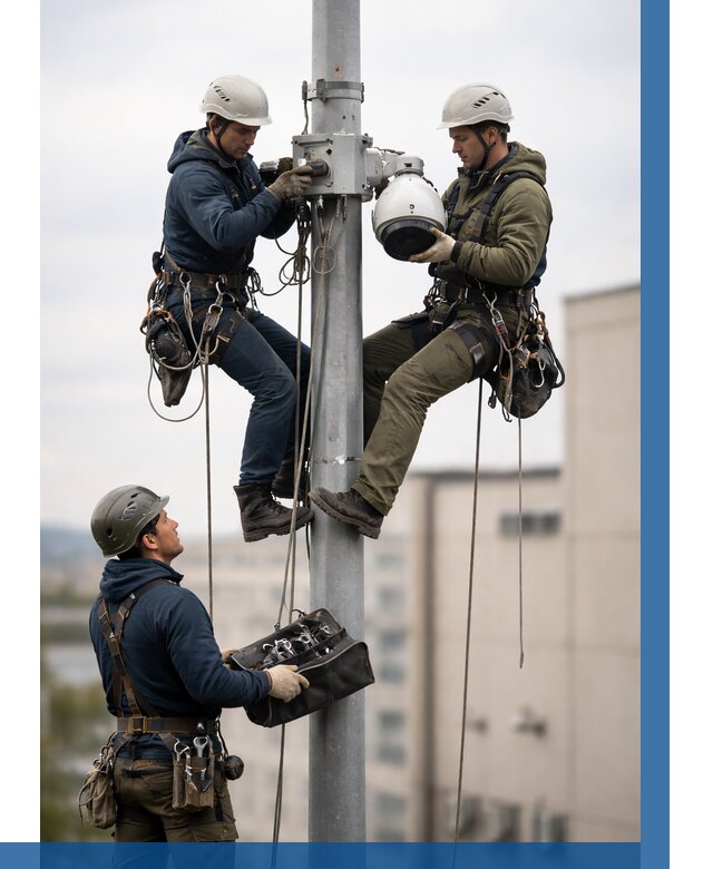 Установка видеокамер на мачте в Артёме от 8812 р. | ВЫСОТНИК-Арт