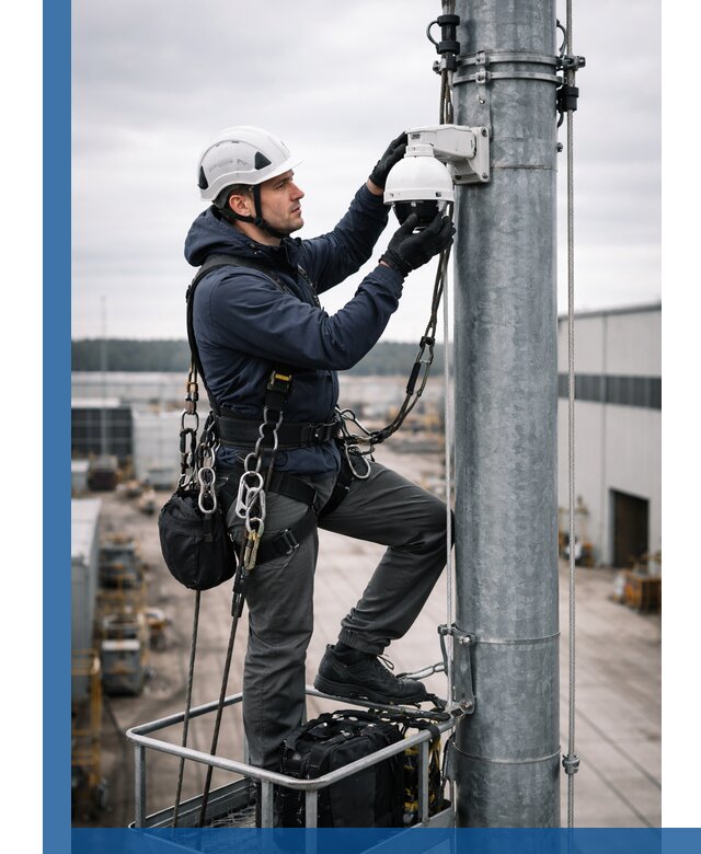 Профессиональная установка видеокамер на мачте в Артёме