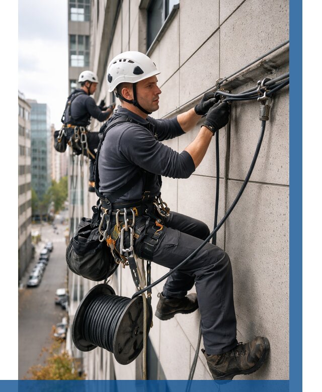 Прокладка кабеля по фасаду в Артёме от 363 р. | ВЫСОТНИК-Арт