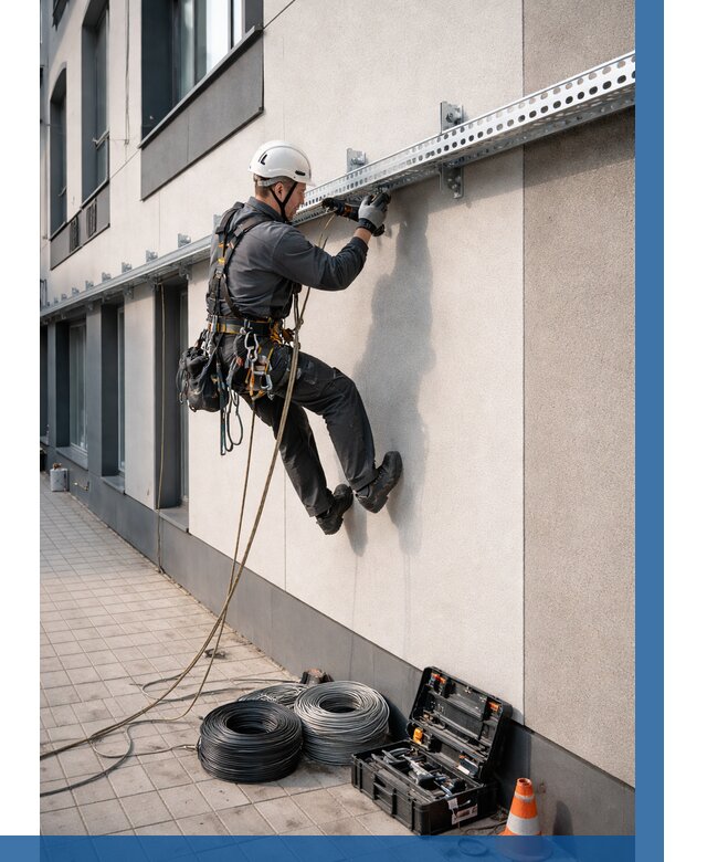 Монтаж кабельных лотков на фасаде в Артёме от 1244 р. | ВЫСОТНИК-Арт