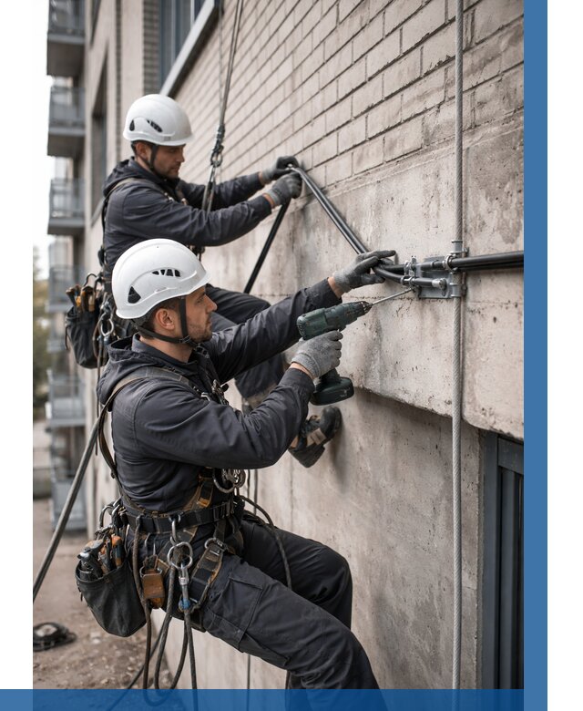 Крепление кабеля на фасаде в Артёме от 363 р. | ВЫСОТНИК-Арт