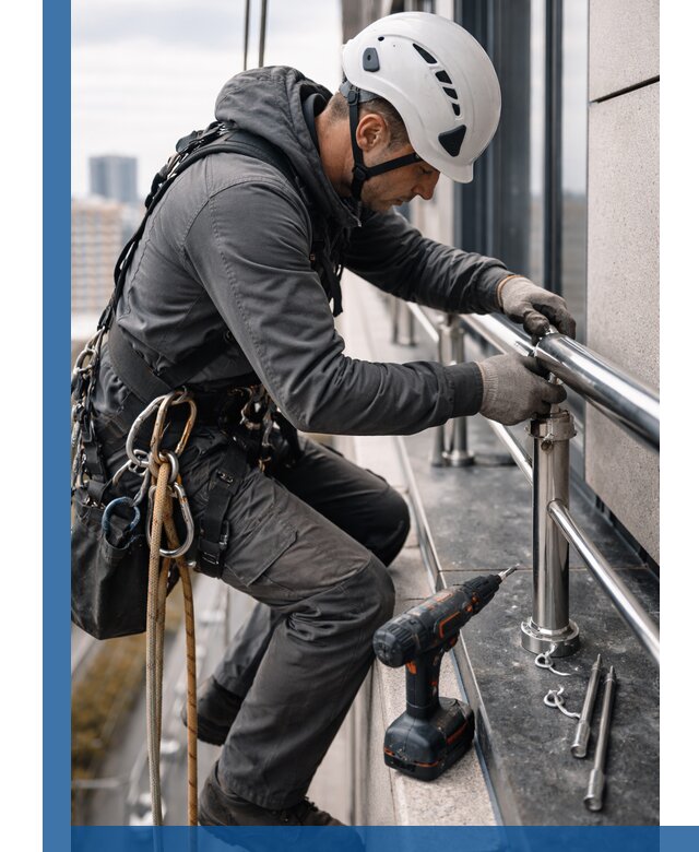 Монтаж ограждений на высоте в Артёме для зданий и конструкций