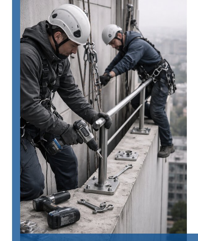 Монтаж перил на высоте в Артёме для жилых и промобъектов