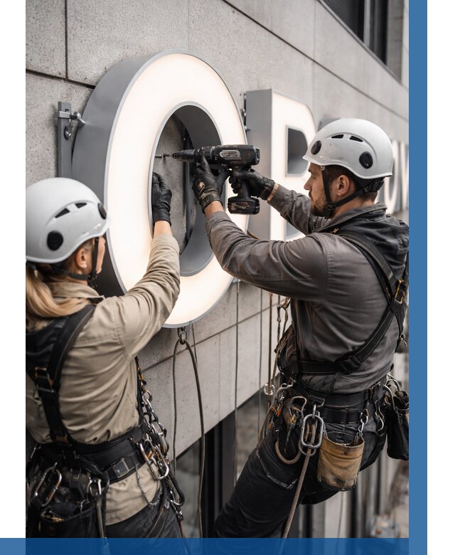 Монтаж световых букв в Артёме от 3110 р. под ключ ВЫСОТНИК-Арт