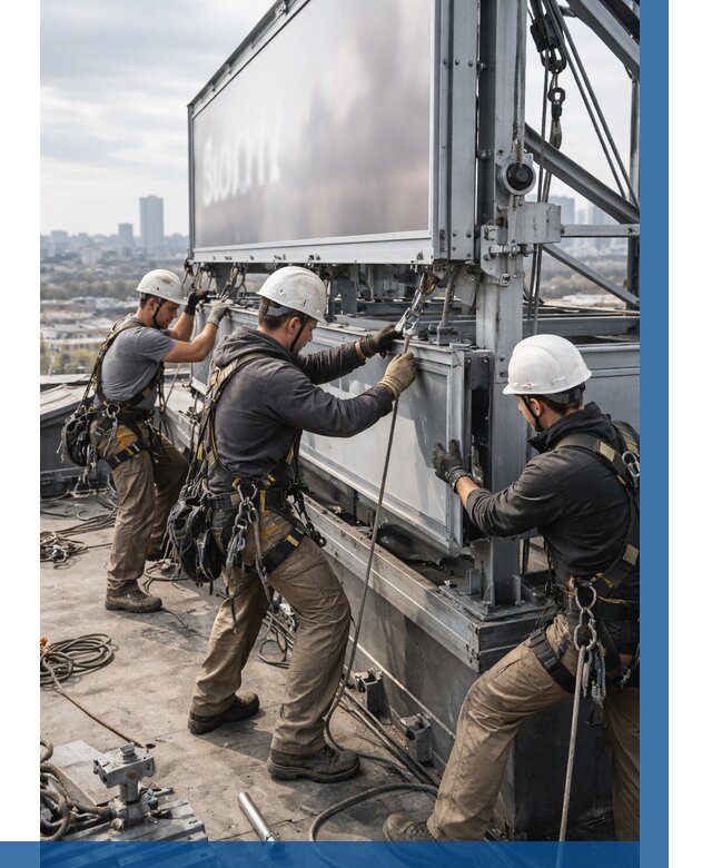 Монтаж крышной рекламной конструкции в Артёме от 62202 р.|ВЫСОТНИК-Арт