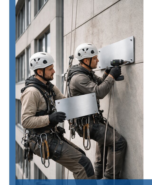 Монтаж табличек и указателей в Артёме для зданий и сооружений