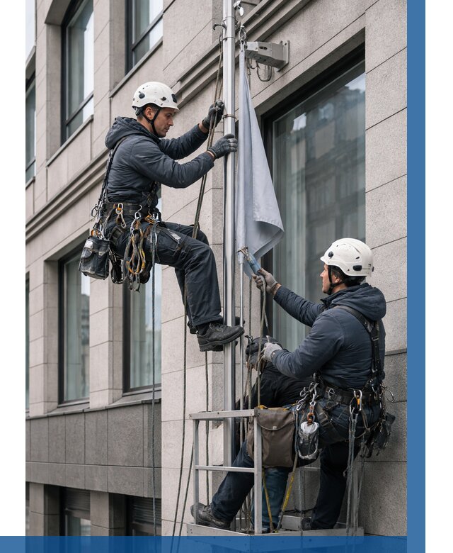 Установка флагов на фасаде в Артёме от 4665 р. | ВЫСОТНИК-Арт