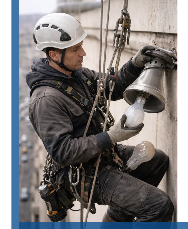 Замена ламп на высоте в Артёме профессионально и быстро