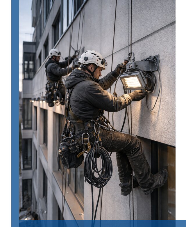 Монтаж фасадного освещения в Артёме установка и подключение