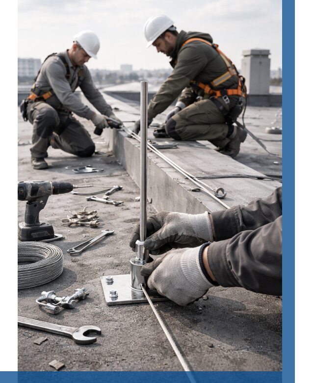 Монтаж молниезащиты на кровле в Артёме цена от 25918 р. | ВЫСОТНИК-Арт