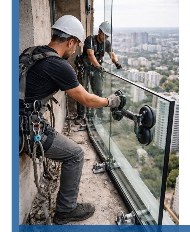 Монтаж стеклянных ограждений под ключ с гарантией в Артёме