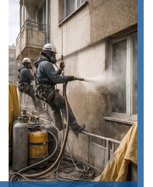 Пескоструйная очистка фасада в Артёме от 674 р. | ВЫСОТНИК-Арт