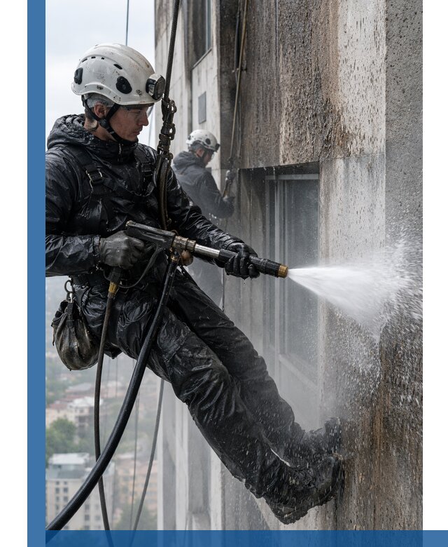 Гидроструйная очистка фасадов и конструкций в Артёме