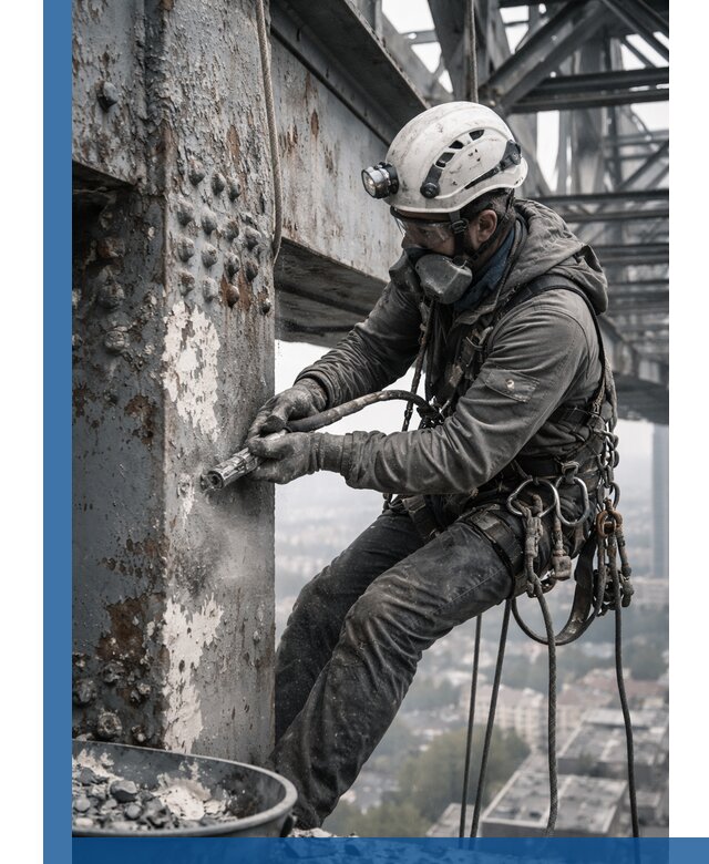 Удаление старой краски с металлических конструкций в Артёме